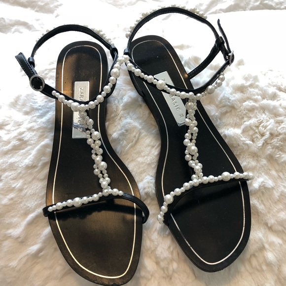 pearl sandals zara